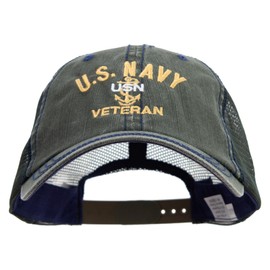 US Navy USN Veteran Big Size Special Cotton Low Profile Trucker Cap - Dk Green XL-3XL
