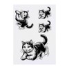 4 x 'Playful Cat' Temporary Tattoos - Water Resistant, Skin-Safe,