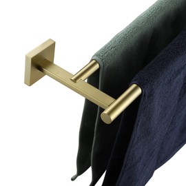 KOKOSIRI Bathroom Towel Bar 32'' Double Towel Holder for Bath Kitchen Cabinet Towel Rails 32 Inch Brushed Gold Stainless Steel B5005BG-L32