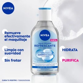 Agua Micelar Nivea Piel Normal Complejo Aminoácido 400 Ml                                                                                             