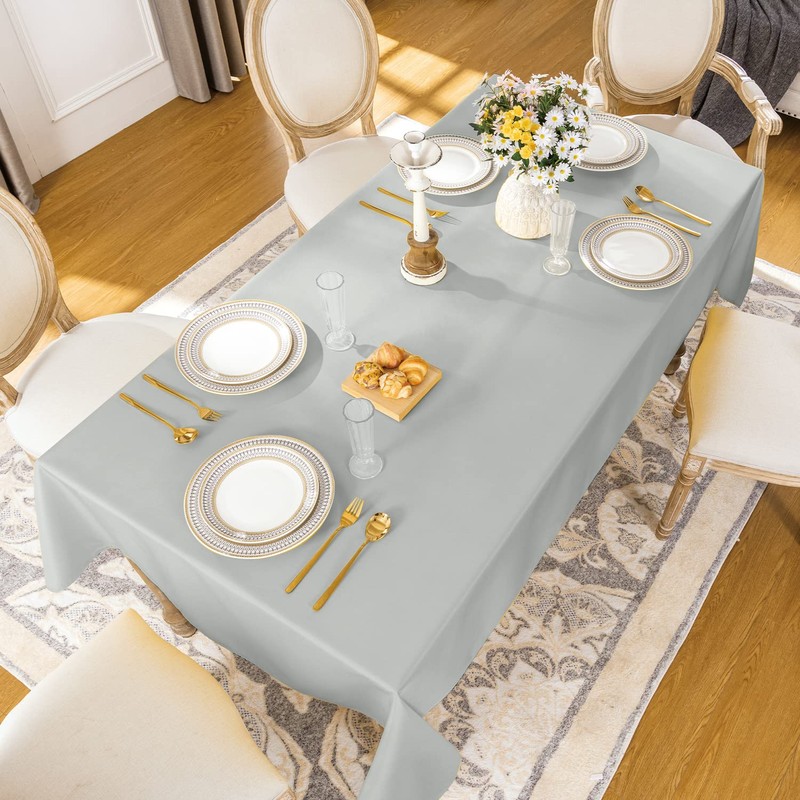Softalker Grey large Table Cloths Wipe Clean 137x274 CM Table