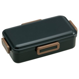 Skater PFLB8 Bento Lunch Box with Dome-shaped Lid, 28.1 fl. oz. (830 ml), Large Capacity, Earth Color, Black