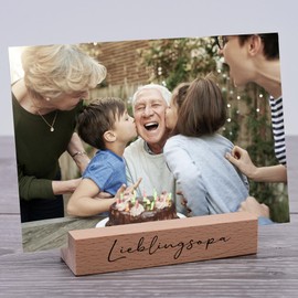Interluxe Kartenhalter - Lieblingsopa - Grußkartenhalter Großvater Opa Fotohalter Kartenständer Tischkartenhalter aus Holz