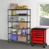 Bowery Hill Modern 6-Tier Metal Shelf with Mounted Wheels in