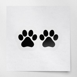 Decal Stickers of Paw Print (Black) (Set of 2) Luxury Weatherproof Vinyl Decal Stickers for Laptop Desktop Smartphone Car Dirt Bike Wall Room Mason Jar Bathtub Door Skateboard - ANDstice57930BL