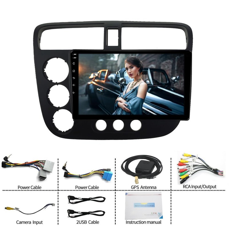 Alikali 9inch Car Stereo Radio for Honda Civic 2000 2001