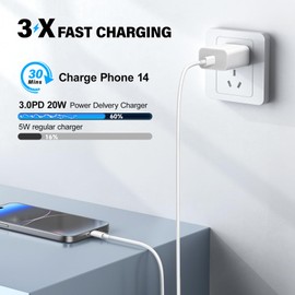 I Phone16 Charger Fast Charging 3+3Pack 20W USB C Wall Charger with 10FT Fast Charging Cable Compatible with i Phone16/16 Plus/16 Pro/16 Pro Max/i Phone 15/15 Pro Max/i Pad Pro/AirPods