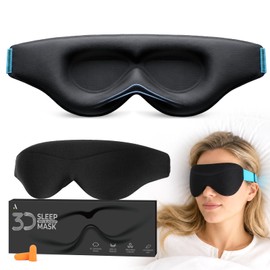 Aosun Mascherina per dormire per donne e uomini, aggiornamento 2026, appositamente progettata per chi dorme sul fianco, fascia elastica ottimizzata e migliorata, occhiali per dormire 3D, maschera per