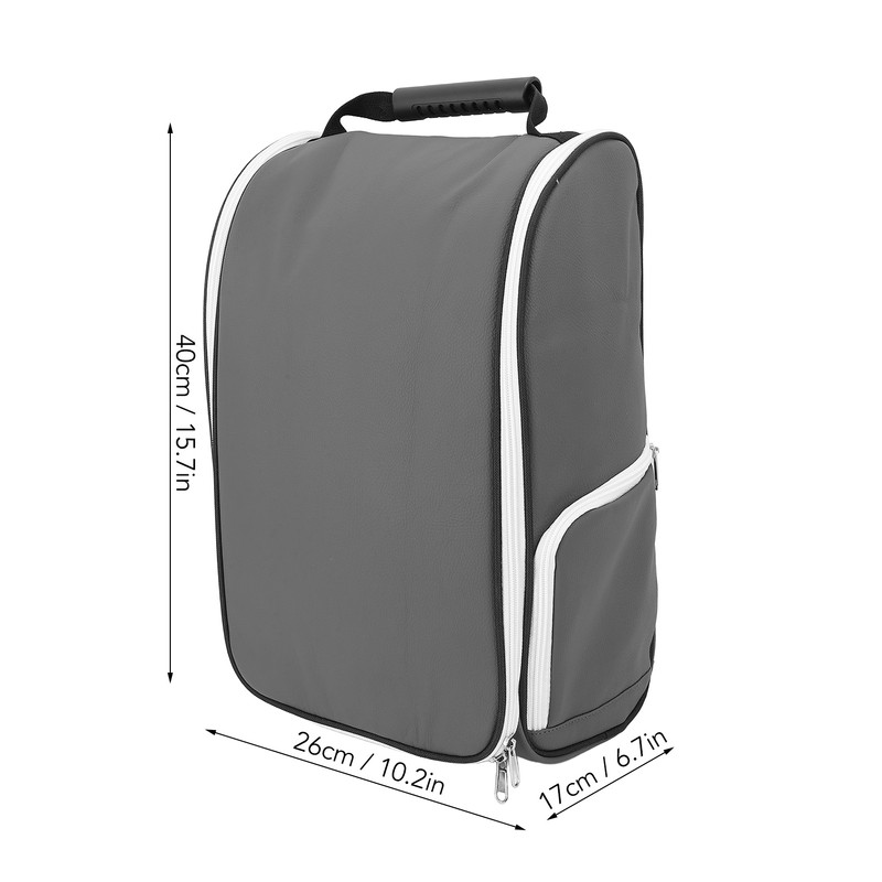 Golf Shoe Bag Wear Resistant PU Leather Portable Sports Travel