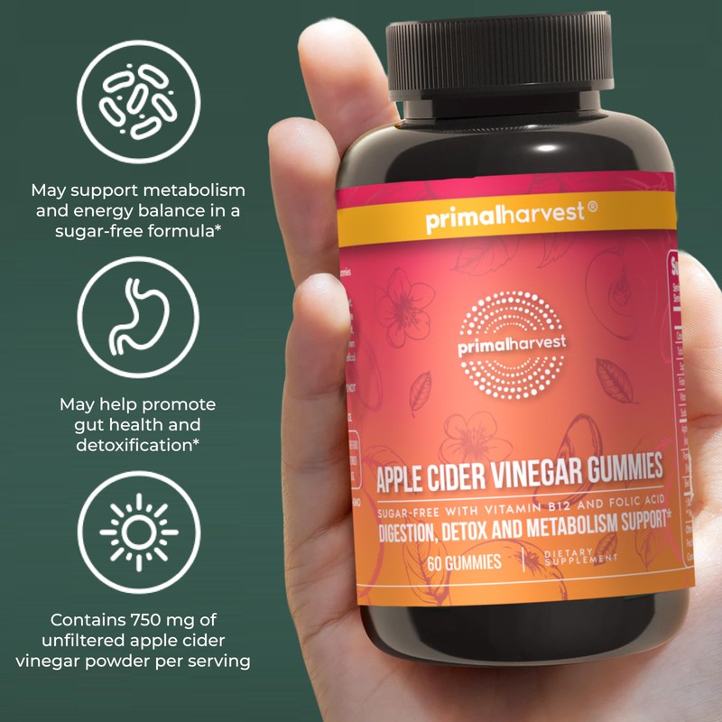 Primal Harvest 2 Pack, ACV Gummies, Sugar Free Apple Cider