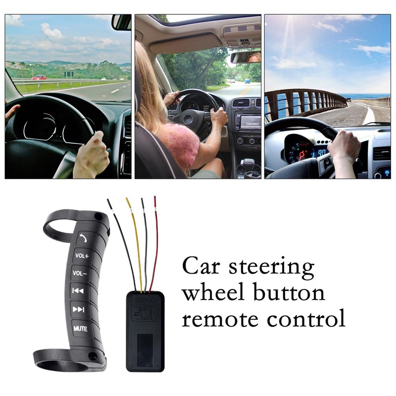 Car Steering Wheel Remote Control - Wireless Button Remote for