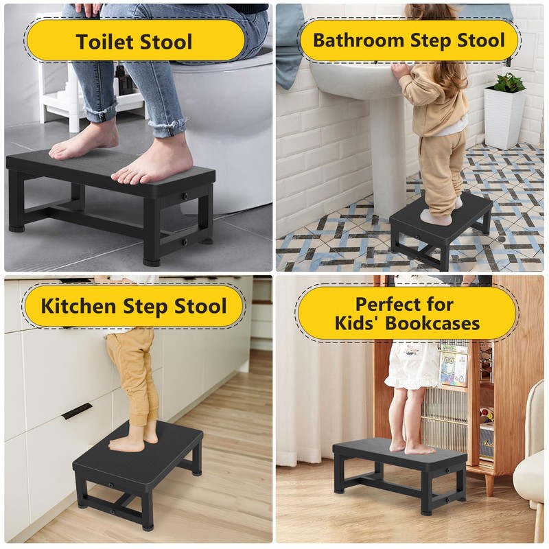 Step Stools for Adults Kids, Sturdy Wooden Stepping Stools with