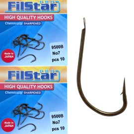 PRO FILSTAR 20 Pieces Fishing Hook Set N7 - Carp Fishing Hooks - Carp Fishing Accessories - Barbed Carp Hooks - Carp Fishing Reversed Hooks - Carp Rigs - Fishing Accessories - Method Feeder -