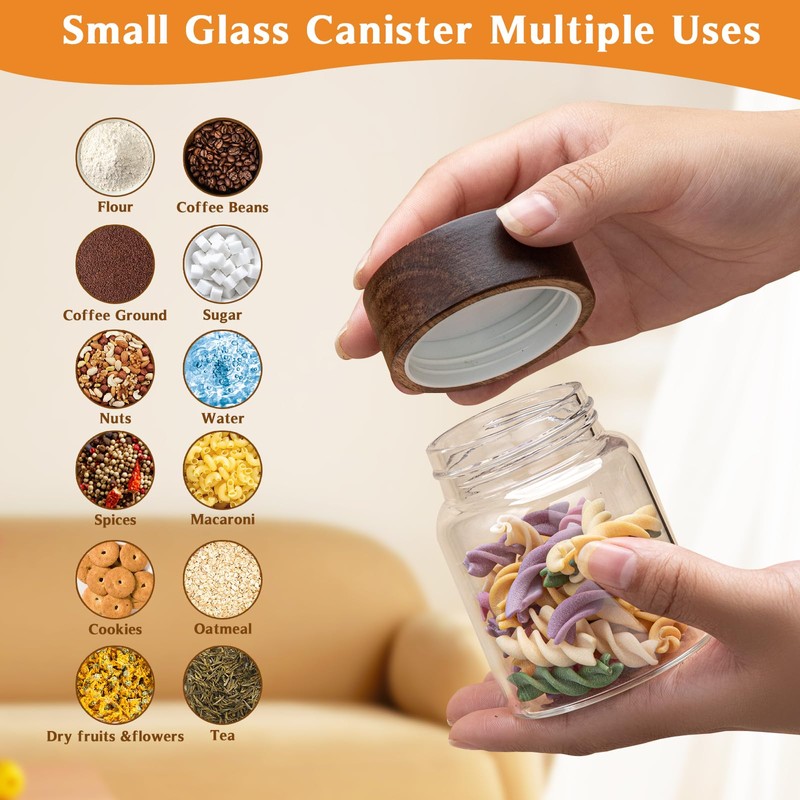 Patoper Glass Spice jars Glass Jars with Screw Lid 5