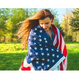 LUMIXA Premium American Flag Heavy Duty 5x8, TearProof & Waterproof High Wind Resistant Outdoor US Flag with Embroidered Stars Sewn Stripes Brass Grommets for All-Weather Durability Reinforced Long Lasting (5x8)