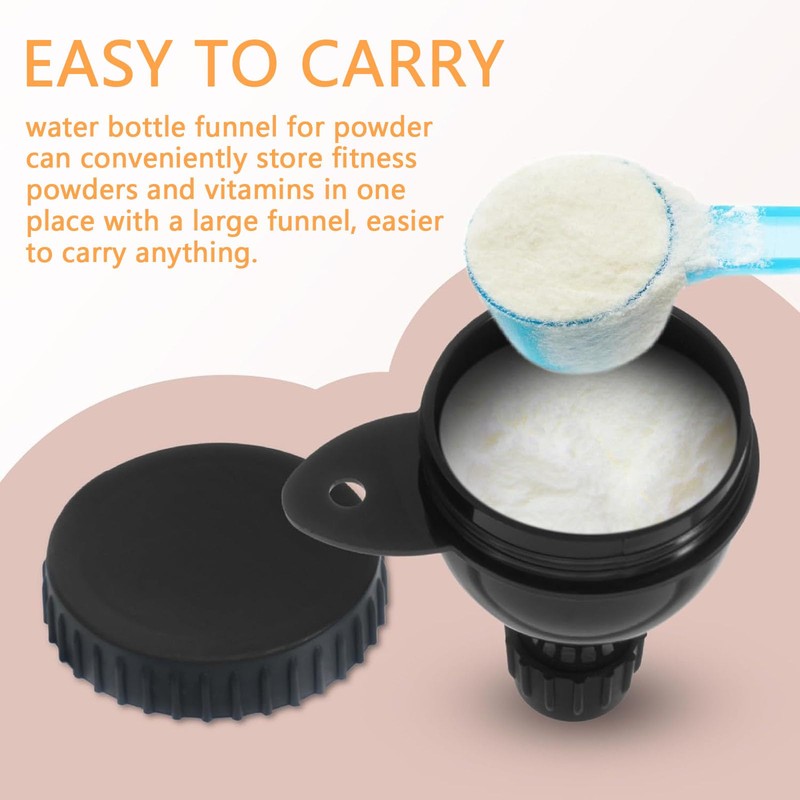 QHLWTT 2Pcs Helpful Sleek Portein Water Bottle Funnel Plastic Powder