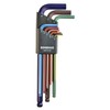 Bondhus 69499 Ball End L-Wrench Set with ColorGuard Finish, 9