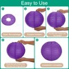 uxcell 3 Pcs Dark Purple Round Paper Lanterns 8 Inch