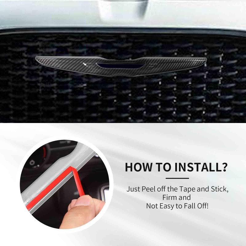 RAZPOY for Chrysler Emblem Cover, Carbon Fiber Front & Rear
