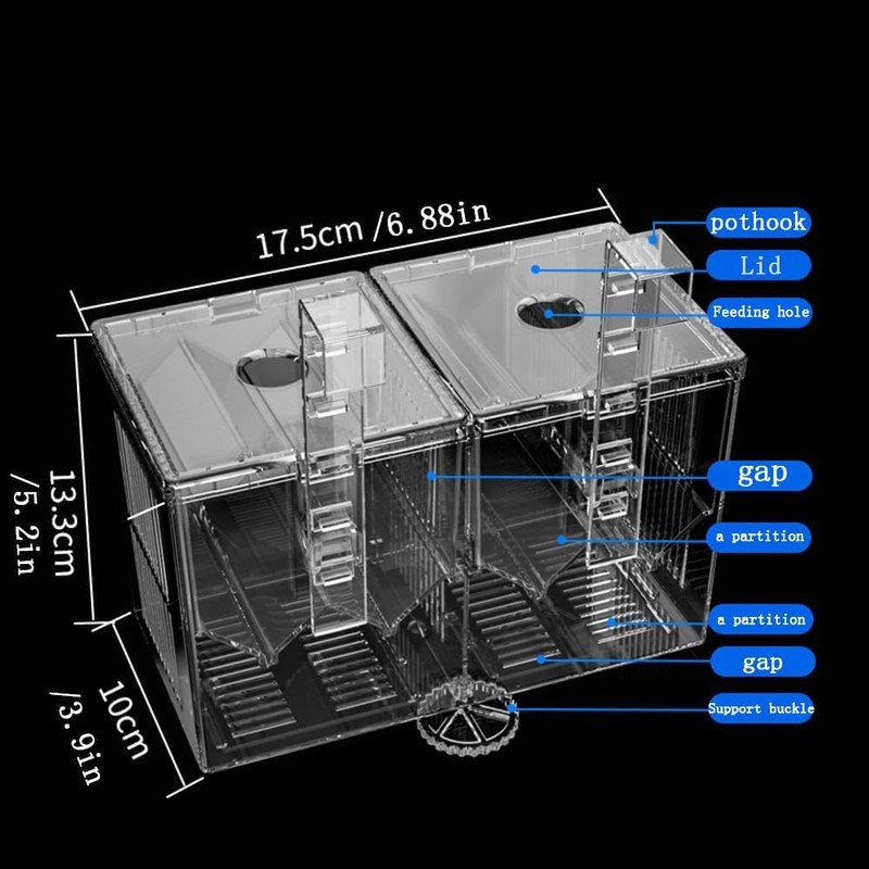 Aquarium Breeder Box, Isolation Hatchery Feeding Boxes for Small Fish
