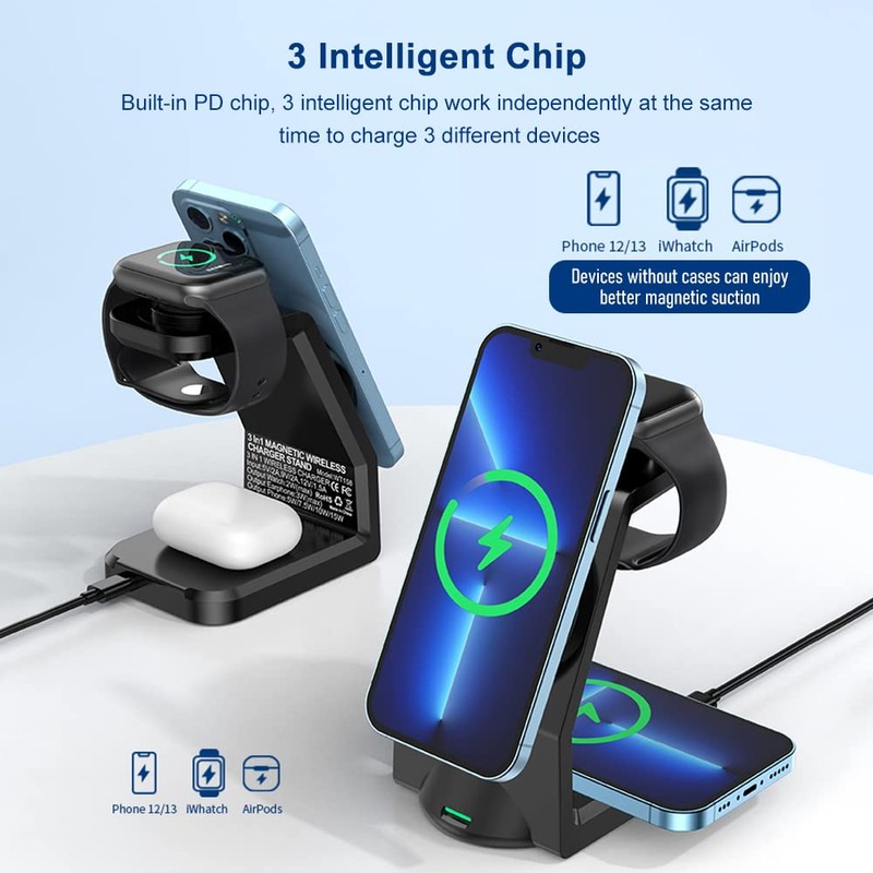 3 in 1 Charging Station for Phone 12 Top Watch