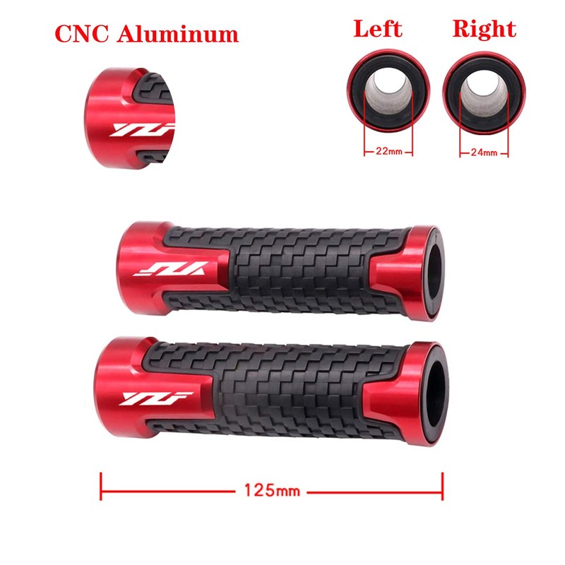 Yamaha Motorcycle Hand Grips: Red, Fits YZF R1, R3, R6,