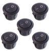 Black On/Off Round 20mm Rocker Switch SPST 2 Terminals Automotive