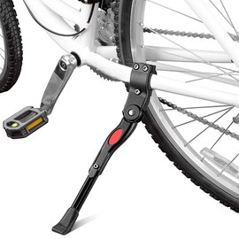 Mesee Adjustable Mountain Bike Kickstands Aluminum Alloy Cycling Side Support Bracket,Universal Rear Mount Bicycle Kick Stand Non-Slip for 22, 24, 26 inch 700c Road Bike/MTB/BMX/Sports Bike