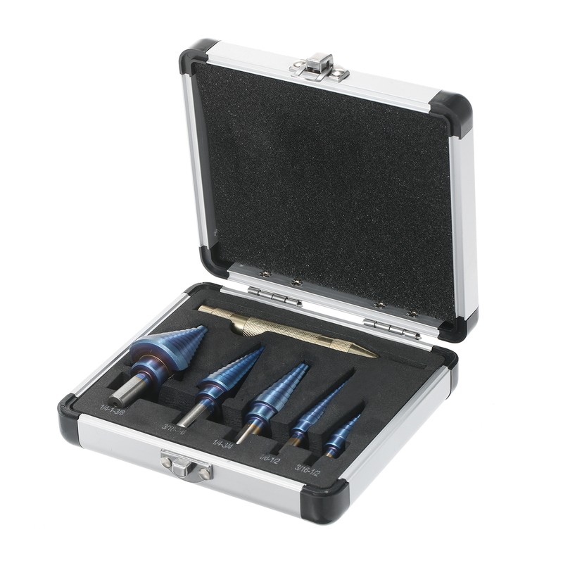 50 Sizes HSS Step Drill Bit Set with Automatic Center