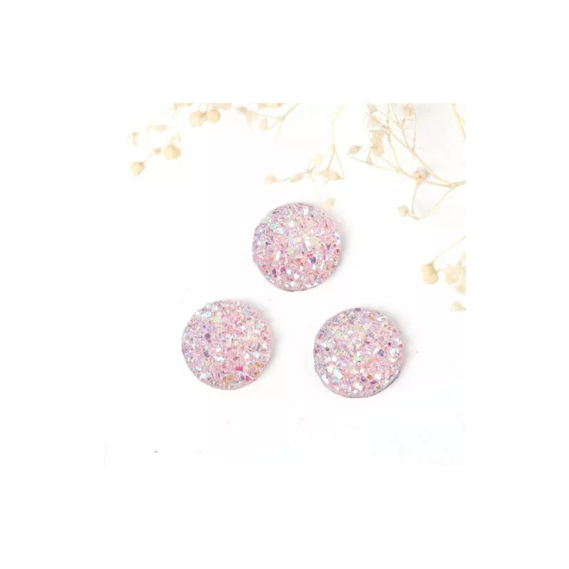 Unbranded 10 pcs Druzy Resin Embellishment Cabochons Light Pink Blush