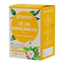 Solanum Caja con Bolsas de Té de Manzanilla + Lavanda (sin cafeína) 20 Bolsas de té