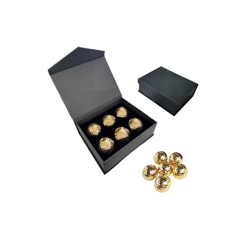 [Gift Box Included] 6 Golf Balls Gold Gold Plated Funny