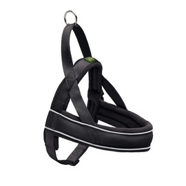Hunter Racing Norwegian harness for dogs, nylon, reflective, coat-friendly, Black, L