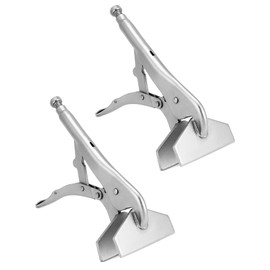 QWORK 10" Locking Sheet Metal Clamp, 2 Pack Welding Locking Plier Tools, Heavy Duty Sheet Metal Grip Tool, Adjustable Opening Nickle Plated Welding Plier
