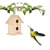 Wooden Bird House, Pack of 3 Mini Hanging Decorative Birds