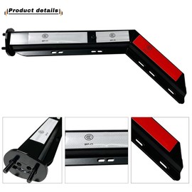 2 Pack Angled Mudflap Hangers Brackets Mud Flap Holder Mounting Kit 30" Length Spring Loaded with Reflective Tapes fit for 1-1/8" Bolt Spacing Semi Trucks, Black