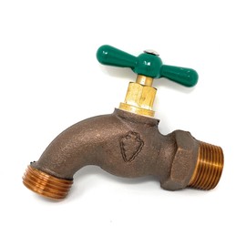 Hose Bibb Arrowhead Type Free Brass Sillcock [79-115] 1/2" Male NPT Inlet 3/4 Water Hose Outlet Ideal for Gardens and patios - Llave de Manguera Nariz 1/2”
