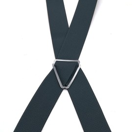 QCWQMYL Suspenders, Women's, Men's, X-Shaped, 4 Clips, 1.0 inches (25 mm), Thin, Unisex, Large Size, Adjustable, Stylish, Stable, Rust-free, For Work, A / Gray