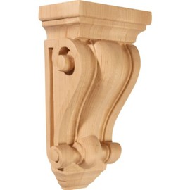 Ekena Millwork CORW04X02X07COAL 4" W X 2 1/2" D X 7 1/2" H Cole Pilaster Wood Corbel, Alder