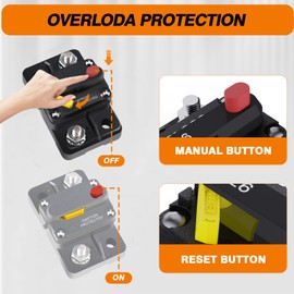 BUSSALIX E69 Circuit Breaker Marine Truck Boat RV Automotive Mid Range Mini T3 Manual Reset Switchable Compact Design IP67 Waterproof(30A)