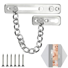RMENOOR Door Security Chain Stainless Steel Door Chain Security Lock Lockable Door Lock Chain Lock Door Chain Lock with Screws Door Security Chain for Hotel Family Interior Doors Windows