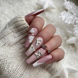 52pcs Alloy English Letters Nail Art Charms 3D Silver Alphabet Nail Charms Metal Letters Nail Charms Letter Nail Design Accessories Women Nail Jewellery Manicure Decoration Letter Nail Charm