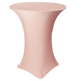 YOUR CHAIR COVERS - 36" D x 42" H Highboy Cocktail Round Stretch Spandex Table Cover - Blush, Fitted Elastic Tablecloth for Round Tables, Outdoor Party DJ Tradeshow Banquet Vendor Wedding