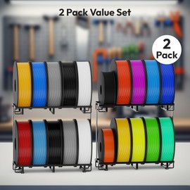 Sunnacate 2 Pack Filament Storage Rack, Desktop 3D Filament Storage Shelf Metal Spool Holder, Heavy Duty Organizer for PLA/ABS/TPU Filaments Home Office Workshop Studio