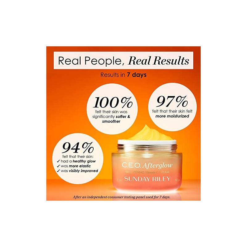 Sunday Riley C.E.O. Afterglow Brightening Vitamin C Cream Face Moisturizer,