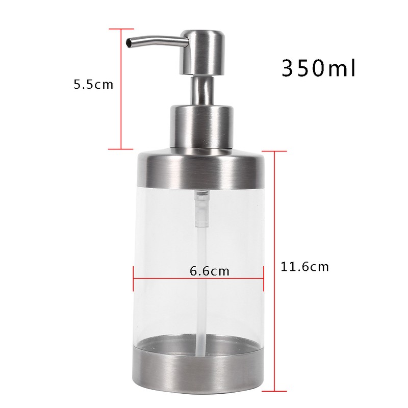 1PC 350ml Soap Dispenser Countertop Pump Lotion Bottle 304 Stainless