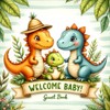Dinosaur Baby Shower Guest Book: Baby Dino-Themed Keepsake Baby Shower