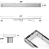 Bochni 28" Linear Shower Drain Brushed 304 Stainless Steel Fast
