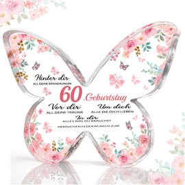 QUANMAITONG 60th Birthday Woman Gifts, Acrylic Plaque Mum Gift for 60th Birthday Wife, Gifts for Wife for 60, Best Grandma Gift Birthday for Women