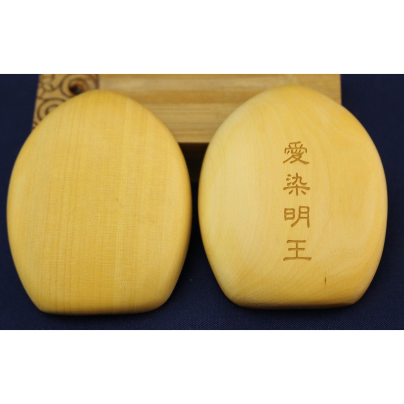 木彫 of Buddhist Buddha 愛染明王 Guardian 本尊 Tsuge Boxwood